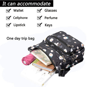 Women Nylon Floral Crossbody Bag Multi Pocket Shoulder Bag-Sun Flower