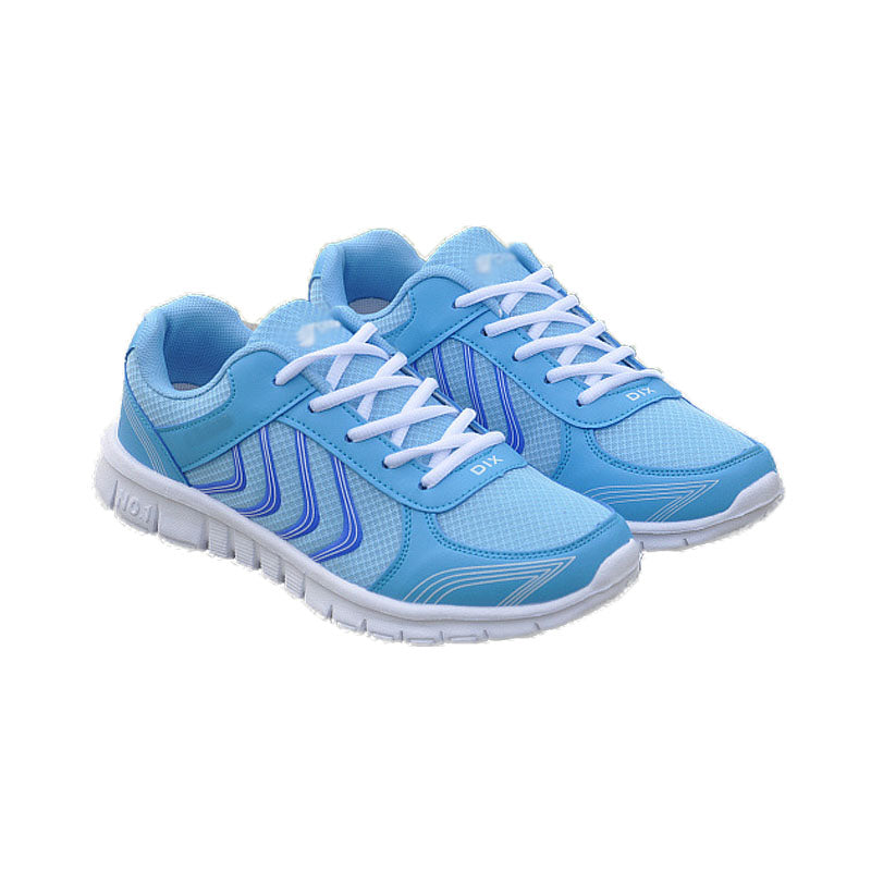 Womens Athletic Mesh Breathable Sneakers Lace Up Comfort Shoes-Blue