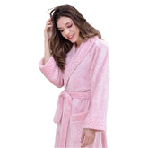 Warm Soft Plush Robe with Pockets for Unisex-Pink