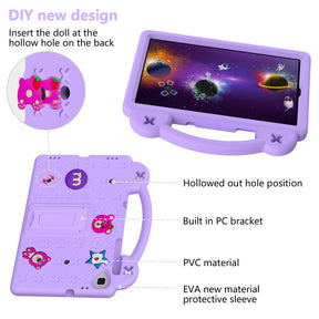 StrawberryTablet Case with Holder Shoulder Strap for Samsung 10.1 inch Galaxy Tab A T510/T515-LightPurple