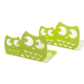 Owls Nonskid Bookends Art Desktop Organisation 1 Pair-Green