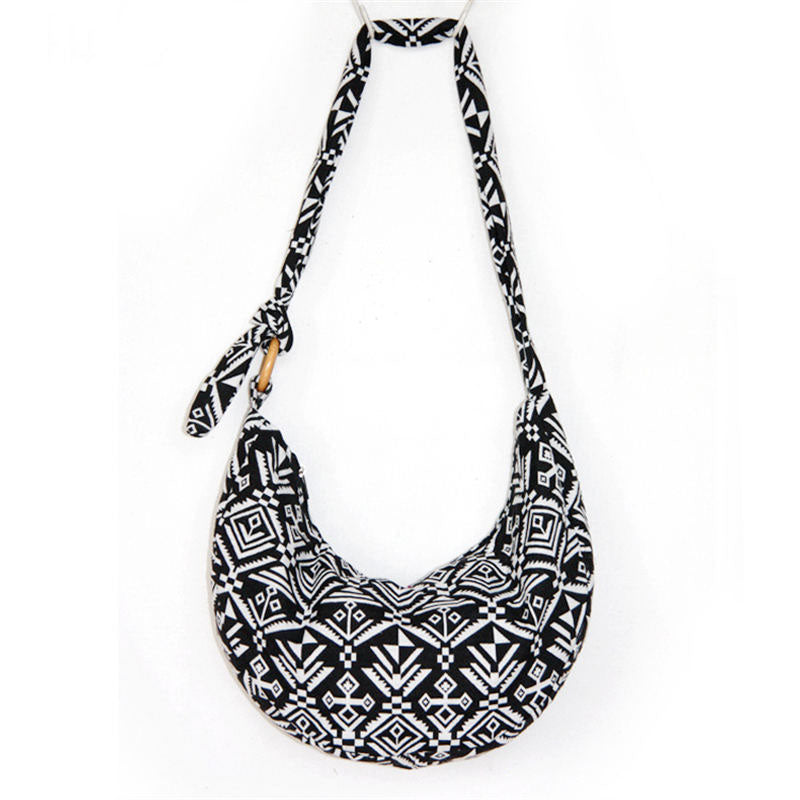 Womens Sling Crossbody Bag Ethnic Print Shoulder Bag with Adjustable Strap-Q