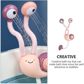 Toddler Bath Toys Electric Shower Snail Double Sprinkler for 18M and up-Battery/Purple