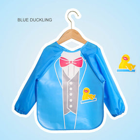 3 Pcs Baby Waterproof Cartoon Long Sleeve Bib Art Smock-B