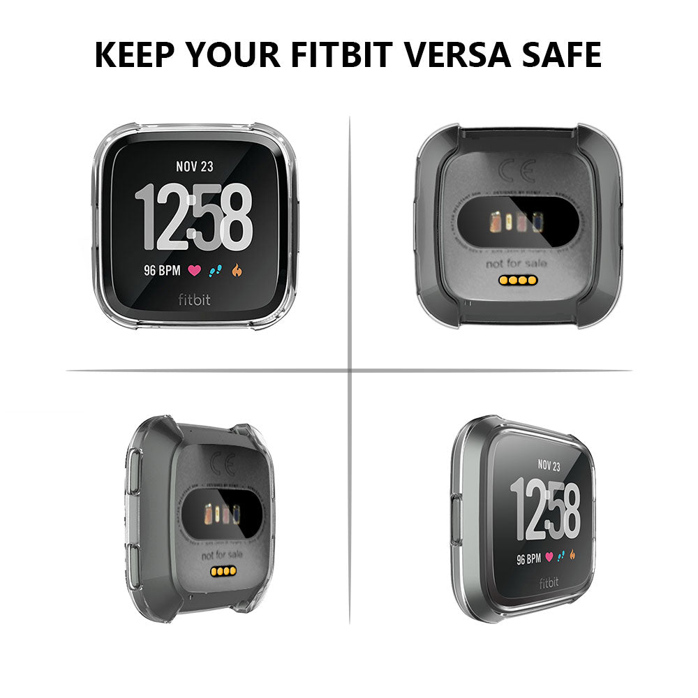 For Fitbit Versa Electroplated TPU Watch Case -Clear