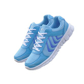 Womens Athletic Mesh Breathable Sneakers Lace Up Comfort Shoes-Blue