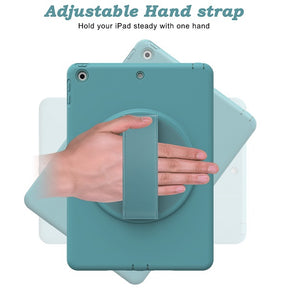 B-Spider Man iPad Case 3-Layer Multi-Function Case Hand Strap Tablet Shell For 8th/7th Gen iPad 10.2 2019/2020-Pine Needle Green