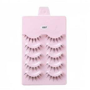 5 Pairs False Eyelashes Natural Curly 3D Lashes Set for Daily-x007