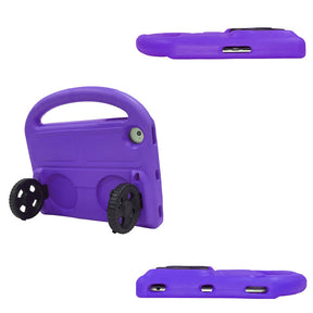 Wheel iPad Case For iPad Mini 1/2/3/4/5 Shockproof Stand Cover With Handle Stand-Purple
