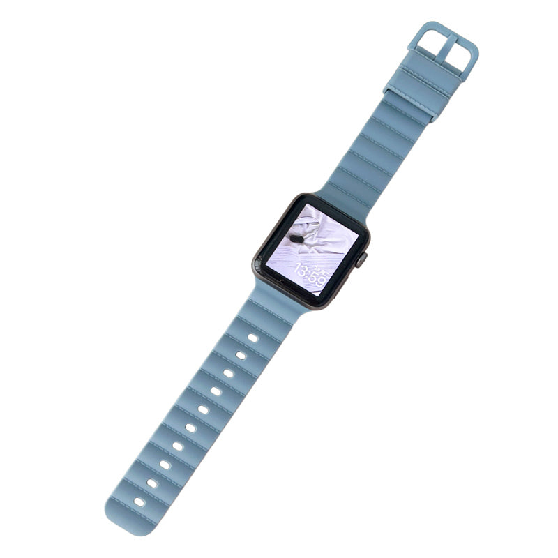 Silicone Sports Watchband Quick Release Pin for Apple Watch-Blue