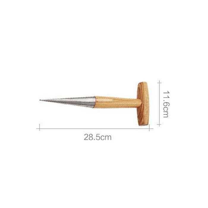 Home & Living28.5cm Hand Dibber with Wooden Handle Chrome Coated Stainless Steel Head for Sow Seeds, Transplant Plants