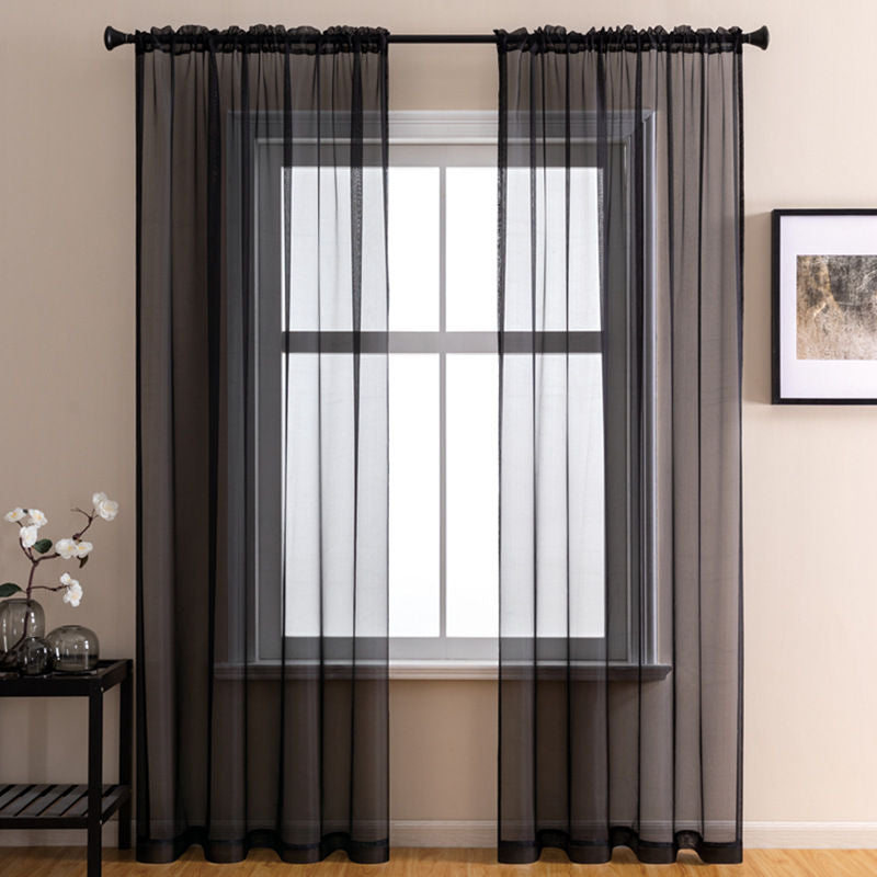 2 Panels Sheer Voile Rod Pocket Elegance Curtains for Living Room Bedroom-28