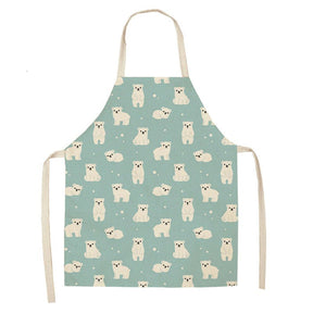 Animal Print Linen Apron for Cooking Gardenin-A22