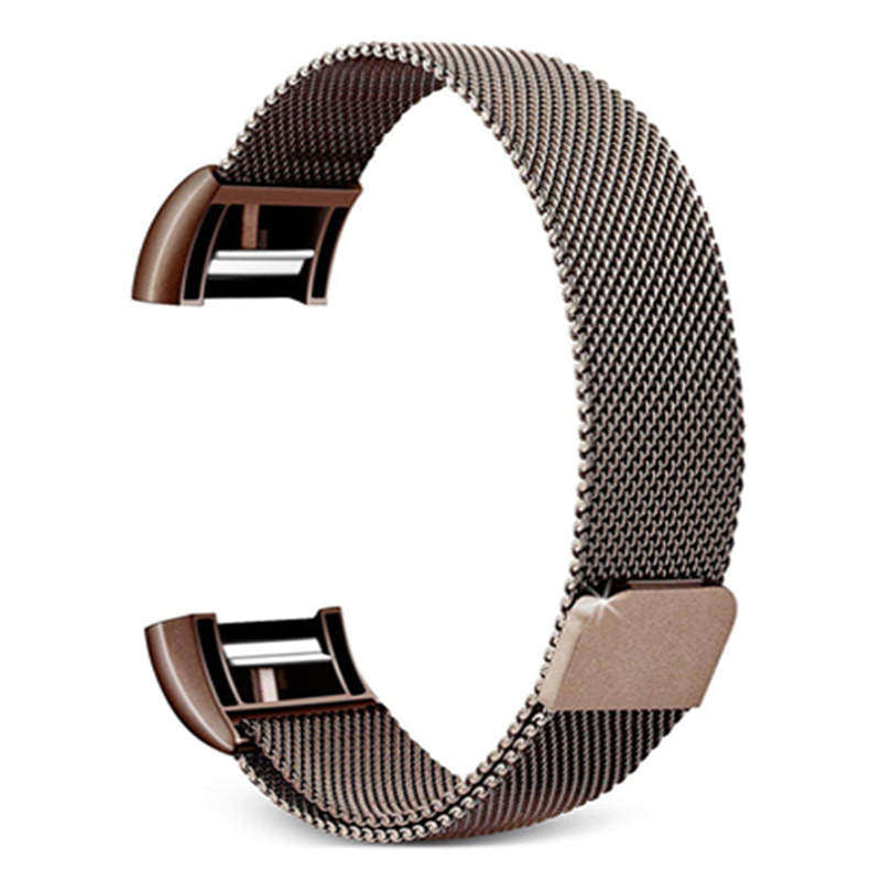 Stainless Steel Magnetic Strap For Fitbit Charge 2 Replacement Bracelets Milanese-Coffee