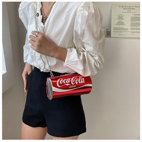 Womens Coca-Cola Cans Shape One Shoulder Messenger Bag-Red