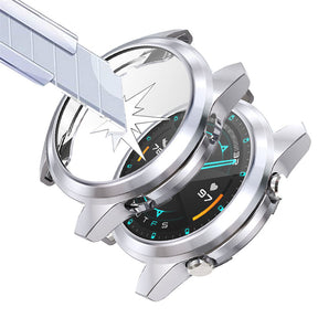 TPU Screen Protector Case For Huawei Watch GT2 42mm&46mm with HD Tempered Glass-GunColor