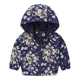 Boys Girls Cartoon Print Zip Lightweight Jacket Hooded Coats Casual Windbreaker-36