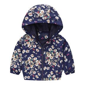 Boys Girls Cartoon Print Zip Lightweight Jacket Hooded Coats Casual Windbreaker-36