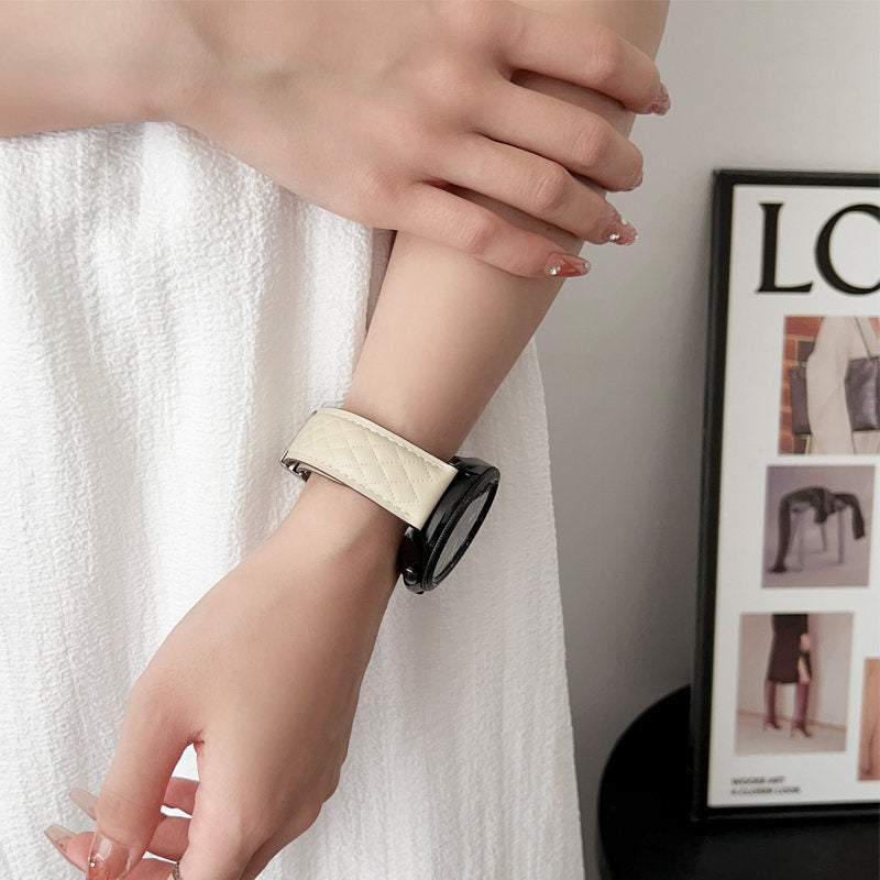 20mm Vintage Leather Band with Magnetic Clasp for Samsung Huawei Watch-3