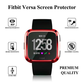 For Fitbit Versa Electroplated TPU Watch Case -Red