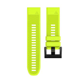 Smart Watch Band For Garmin Fenix 5/5Plus/6/6 Pro Forerunner 935/945 Quick Release Silicone Strap Black Steel Buckle-Lime
