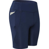 Women Yoga Shorts With Pocket High Waist Fitness Leggings Sports Running Quick Drying Perspiration Tights 2034-Navy