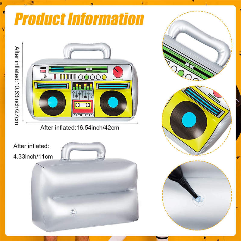 2 Pieces Inflatable Radio Inflatable Mobile Phone Props for 80s 90s Party
