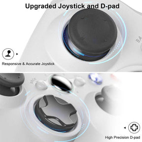 Wireless Dual Shock Controller with Receiver for Microsoft Xbox 360/Slim-White