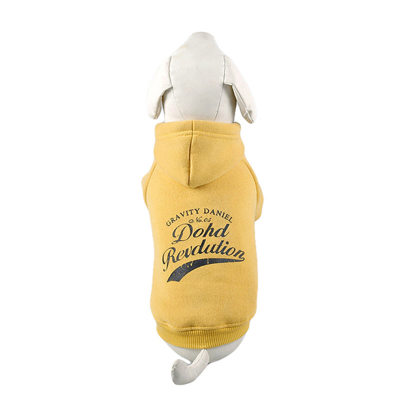 Small Dog Cotton Sweater Autumn and Winter Pet Clothes Dog Clothing-FlowerYellow