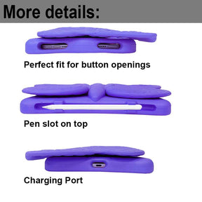 iPad Case For iPad Mini 6 Cartoon 3D Butterfly EVA Proof Shockproof Case with Bracket-Purple