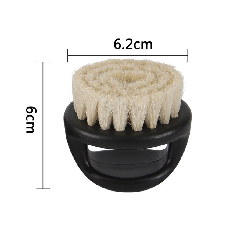 3Pcs Round Shape Beard Brushes with Handle for Men Beard Styling-Wool