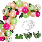 83Pcs DIY Tropical Balloons Garland Kit with Tropical Leaf and Balloon Strip for Tropical Theme Birthday Party Baby Shower