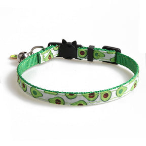 Breakaway Cat Collar with Bell Safety Adjustable Cat Collars-Avocado