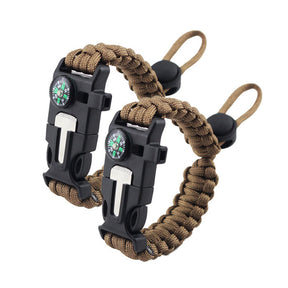 2Packs Hiking Gear Traveling Camping Gear Kit Bracelet Adjustable-D