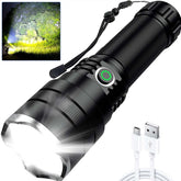 Rechargeable Waterproof Flashlights 4 Modes Zoomable for Camping