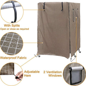 Washable Bird Cage Cover Waterproof Blackout Drape Universal-Plaid