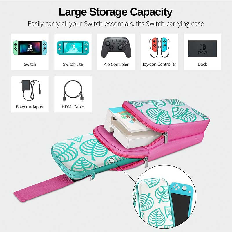 Shoulder Bag Travel Case for Nintendo Switch & Switch Lite-Pink