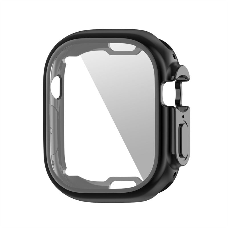 TPU Anti-Scratch Protective Case with Screen Protector for Apple Watch Ultra 49mm-Black