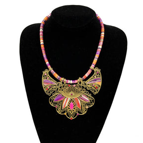 Fashion Ethnic Multicolor Necklace for Women-Purple