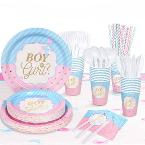 Cute Gender Reveal Ideas for Party Decorations Complete Pack Total 201pcs