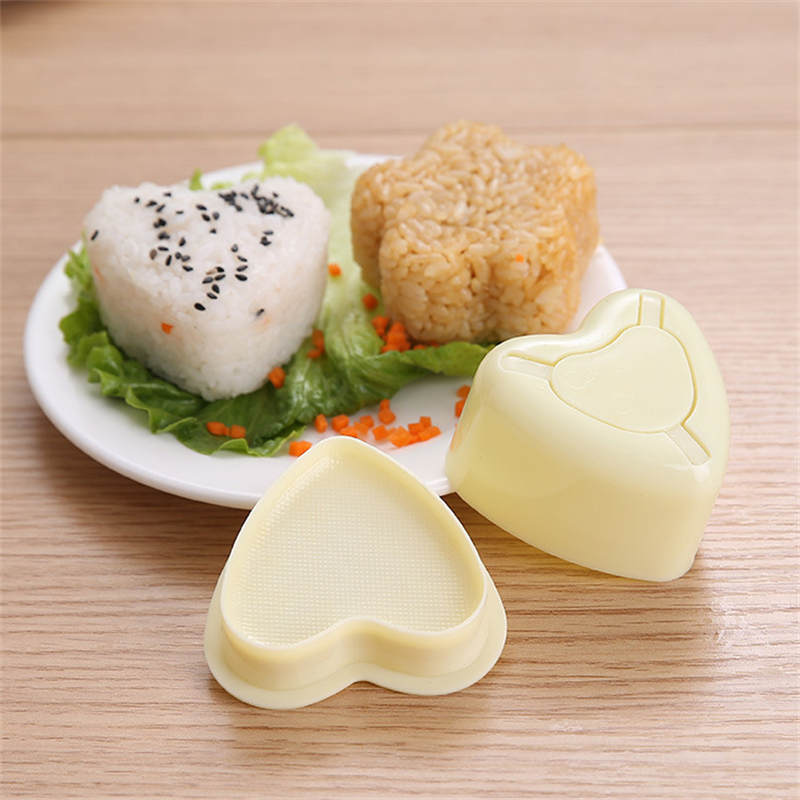 2 Pcs Rice Ball Mold Heart-Shaped Sushi Mold for Bento or Japanese Boxed Meal