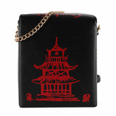 Fashion Crossbody Bag Chinese Takeout Box Style Clutch Bag for Girl-Black