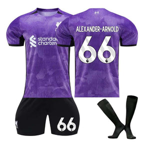 Liverpool Second Away Jersey ALEXANDER-ARNOLD #66 Soccer Jersey Kids Adult 3-Pieces Jersey Kits