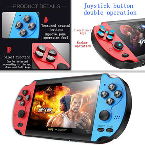 4.3 in Retro Handheld Game Console Built in Classic Games Support TV Output Music Video-RedBlue