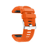 26mm Strap For Garmin Fenix 5X/5X Plus/3/3 HR/6X/6X Pro Watchband Quick Release Easy Fit Silicone Bands Silver Buckle-Orange
