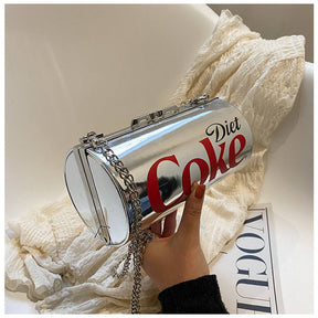 Womens Coca-Cola Cans Shape One Shoulder Messenger Bag-Silver