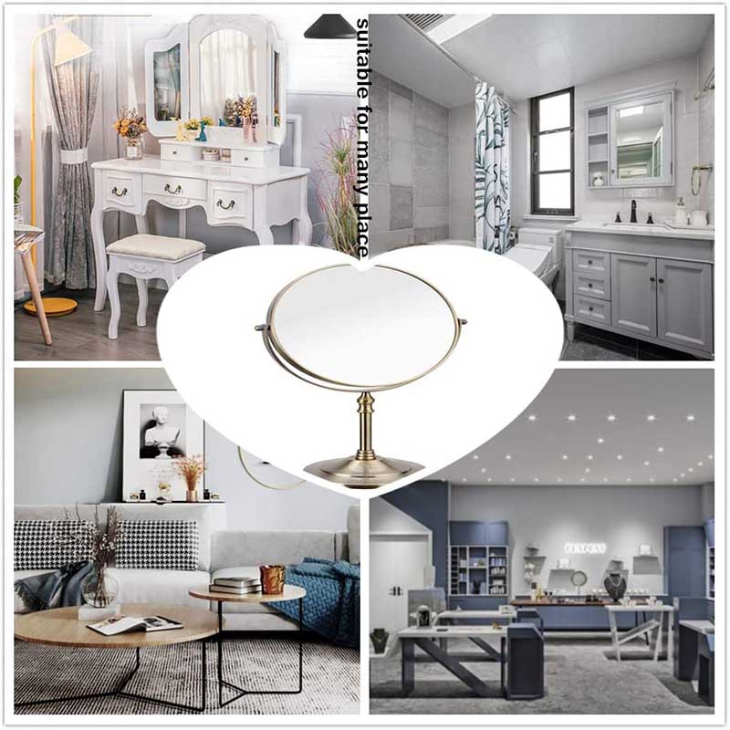 Home & Living6in Standing Mirror Dual-Sided Magnifying Makeup Mirror-Silver