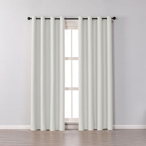 2 Panels Solid Color Blackout Curtains for Living Room-White