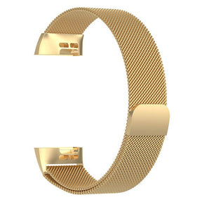 For Fitbit Charge 3 Wristband Milanese Replacement Stainless Steel Watch Band-Gold