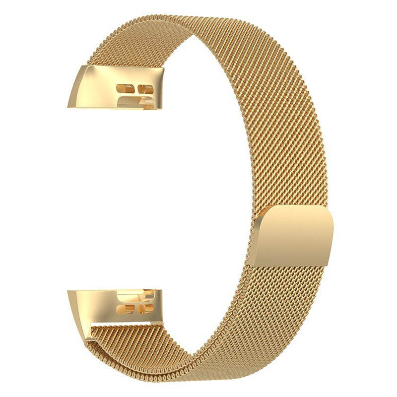 For Fitbit Charge 3 Wristband Milanese Replacement Stainless Steel Watch Band-Gold